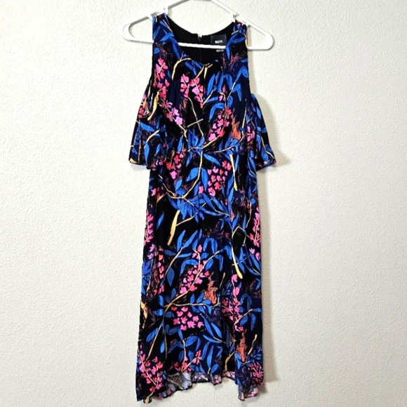 Maeve Anthropology Size 4 Elia Floral Cold Shoulder Dress - Picture 4 of 8